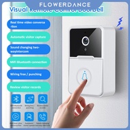 Doorbell With Camera Wifi Doorbell Hd Smart Night Vision Wireless Intercom Doorhole Remote Video Rechargeable Automatic Switchable Permanent Cloud Storage Waterproof flower
