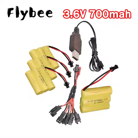Ni-CD 3* AA 700mah 3.6V Battery / 3.6V Charger Sets For Rc toys Cars Trucks Tank Robot Boat Gun Aa 7