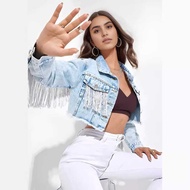 S In Aa A I N T O C K. A 1 0 7 Women's Fashion Tassel Denim Jacket Short Coat Aa