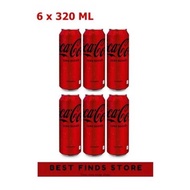 Cola Coca Zero  in Can 320 ML - Pack of 6 or 12 | Coke Zero  in Can Latest Validity Perio
