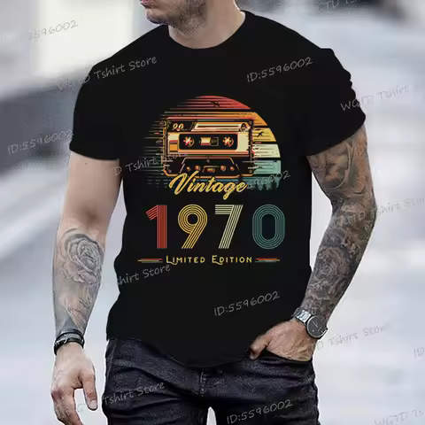 Men Women T-shirt Made in 1970 55th Birthday Gift Cotton Short Sleeve Tees Men Vintage 1970 To 1979 