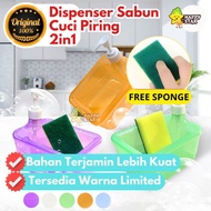 Square Dishwashing Soap Dispenser Practical 2-in-1 Dishwashing Soap Dispenser Free Sponge/ Round Dis