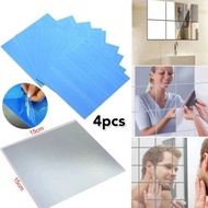 4pcs Mirror Stickers 3D(15x15cm)Sticker Cermin Dinding Wall Self-adhesive/Cermin Hiasan