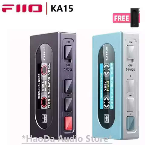 FIIO KA15 USB C Audio Adapter Type-C to 3.5mm 4.4mm USB Dongle HiFi DAC Amplifier decoder portable h