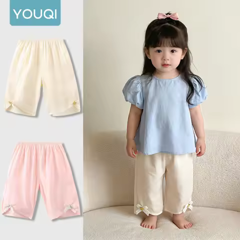 【Youqi】China 0-2 Years Old Baby Pants Size 26 Summer Thin Style Girls' Summer Casual Pants for Going