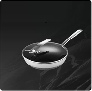 全城熱賣 - 304不銹鋼炒菜燃氣竈專用無塗層全屏蜂窩不沾鍋適合3-6人外徑32CM