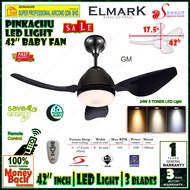 Elmark Ceiling Fan Pinkachu 42 inch Baby Fan with LED Light (3 blades) Remote Control Ceiling Fan Elmark Pinkachu GM