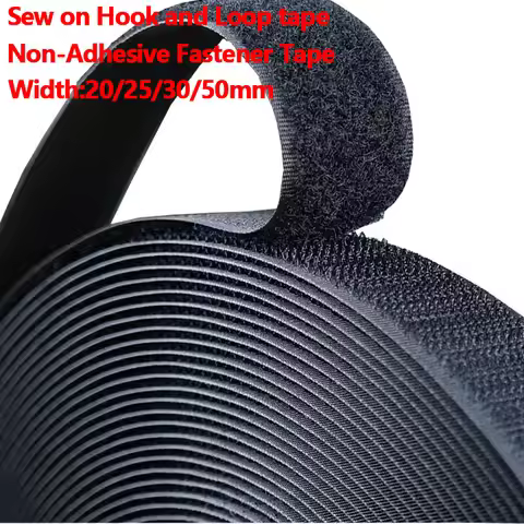 5Meter Sew on Hook And Loop Tape Non-Adhesive Fastener Tape Back Nylon Strips Fabric Fastener Sewing