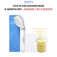 [ATOJET] Vita Filter Shower Head 6-Month Set | Body Filters 4pcs + Vitamin Head Filters 3pcs