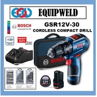 Bosch GSR12V-30 CORDLESS COMPACT DRILL DRIVER + BATTERY 2.0AH + GAL12V-40 CHARGER (BRUSHLESS MOTOR) 