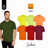 QD06 Oren Sport Quick Dry Cool Fit Polo Microfiber Unisex Sport Jersey Breathable Tee Red Orange