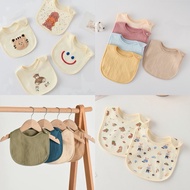 Square Round Style Side Buckle Pure Cotton Gauze Bib Baby Bib Waterproof Saliva Towel Gauze Bib Pure