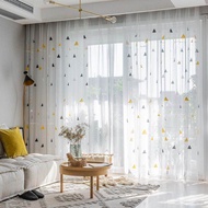 🌞Sheer Curtains🌞✂️Support Custom Size✂️2023 Sheer Curtains for Living Room White Curtain Sliding Door Curtain Balcony Window Screen Velcro Type Gauze Curtain Nordic Style Embroidery Yarn European Style Bedroom