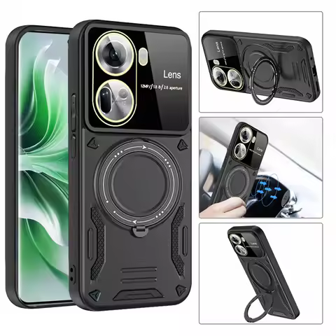For Oppo Reno 11 5g Case CPH2599 Anti Shock Kickstand Magnet Ring Armor Phone Cases for Oppo Reno11 