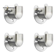 Stainless Steel Closet Closet Bracket, U-Shaped Open Socket Bracket, Shower Curtain Rod End Support 
