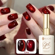 UR SUGAR 15ML Red Cat Eyes Magnetic Gel Polish Christmas Red Color Flash Glass Beads Cat Gel Red Nai