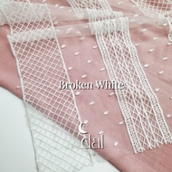 05m kain bahan brokat tile prancis brukat kebaya cosmic abstrak line salur garis tradisional hijau w
