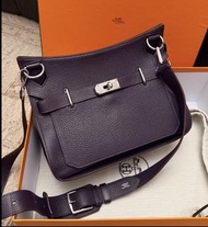 hermes Jypsiere 31 葡萄紫银扣 框R刻 99新 有尘袋盒子