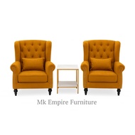 Luxury  Wing Chair & Bench Set – Kerusi Hiasan Sofa Mewah Ruang Tamu | MK Empire Furniture