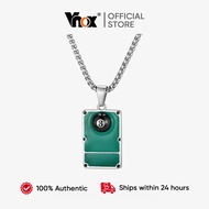 Vnox 8 Ball Pool Table Pendant Necklace for Men, Stainless Steel Billiards Black 8 Dog Tag Chain,Luc