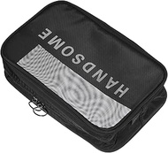 8.7 x 5.5 x 2.4 Inch Toiletry Bag Mesh Cosmetic Bag Mesh Bag with Zip Portable for Travel Black