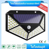 20/100 LED โคมไฟโซล่าเซล ตรวจจับความเคลื่อนไหว เปิด/ปิดไฟอัตโนมัติ ชาร์จไฟด้วยพลังงานแสงอาทิตย์ สว่างเห็นชัด กันน้ำได้ ทนความร้อน