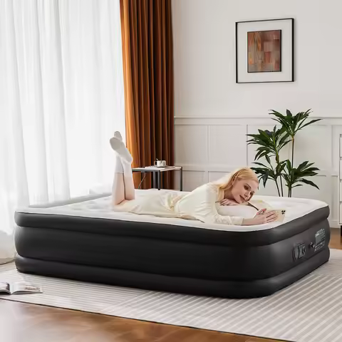 JHK Queen Twin Size Air Mattress Blow Up Double Height Non-Slip Bottom Weight Capacity 660 lbs Air B