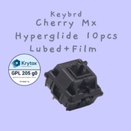 10PCS (Lubed Krytox 205g0) Cherry Mx Black Hyperglide