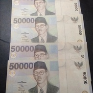 uang 50 ribu rupiah tahun 1999 WR Supratman TP 05