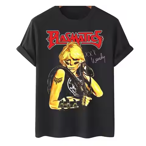 Vintage Wendy O Williams Plasmatics Heavy Cotton Black T Shirt AA1594