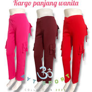 (PDL CARGO) Celana panjang Senam Cargo Pants bawahan olah raga wanita Bahan Tebal dan Berkualitas/Le