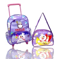 Mixue Trolley bag for kindergarten children 4 in 1 - Trolley bag backpack with wheels for girls, chi