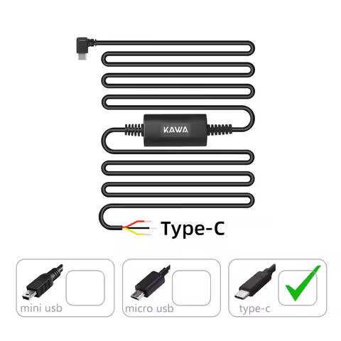 KAWA Hardwire Kit PT01 Type-C Port 24H Parking Cable Compatible with KAWA Dash Cam MINI 3/ MINI 3 Pr