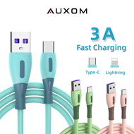 AUXOM Data Kable Liquid Silicone 3A USB Cable Fast Charging Type-C Lightning for Android/IOS Samsung Xiaomi