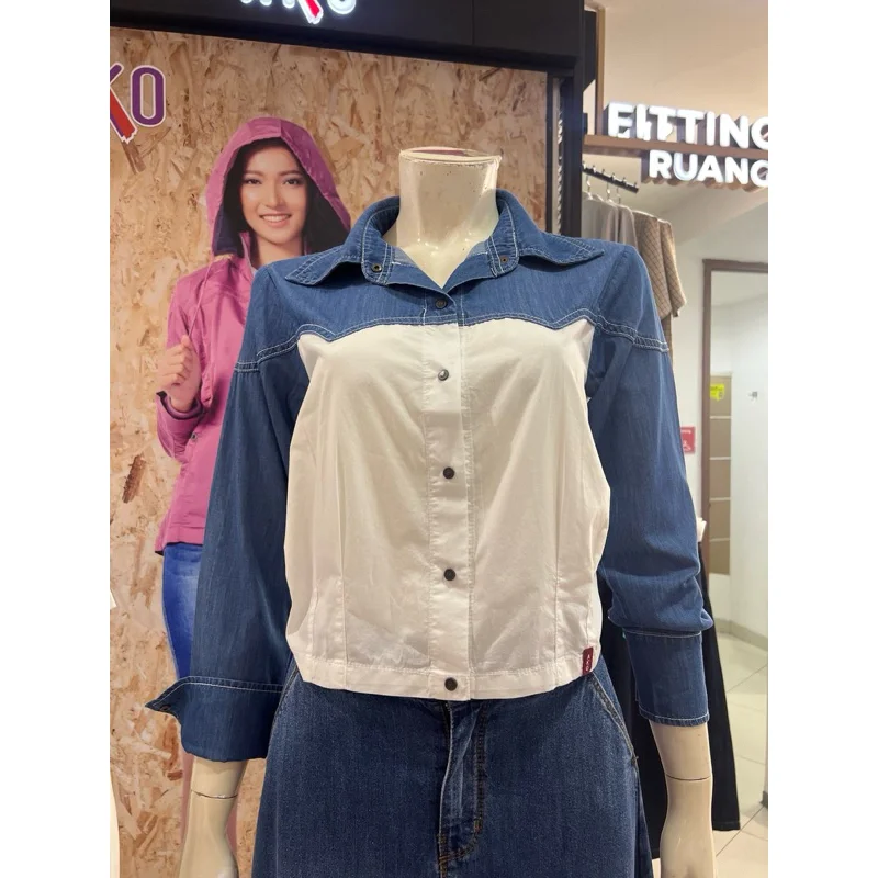 kemeja denim wanita ako