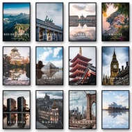 Paris City Coordinates Art Poster Berlin Osaka Landscape Art Paintings Wall Art Home Decor