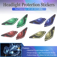 Motorcycle Headlight Sticker For Yamaha MT-09 MT09 MT 09 Tracer 2017-2018 Moto Front Fairing Head Light Protection Stickers