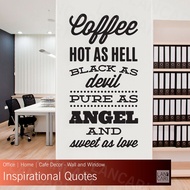 Sticker Cutting Coffee Quotes Cafe Cafe Shop Glass Wall window Wall
