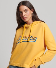 Superdry Vintage Logo Rainbow Unbrushed Hoodie - Pigment Yellow