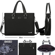 Men Waterproof Conference Single Briefcase Shoulder Style Business Oxford Cloth Handbag Large Layere