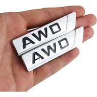 2x Metal Car Trunk Awd Emblem 3D Badge Fender Sport Sticker Decal Logo Nameplate Replacement for Uni