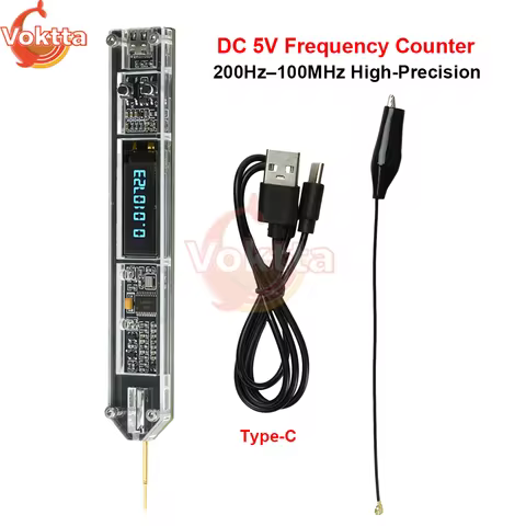 DC5V Frequency Counter 200Hz–100MHz High-Precision Frequency Meter Type-C Tester Pen for MCU/Wireles