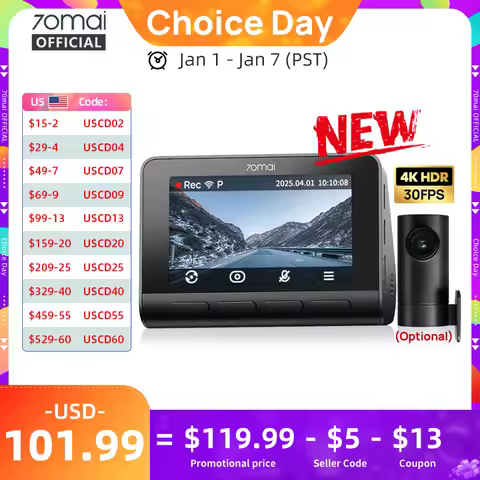 New 70mai 4K Dash Cam A810S HDR Supercapacitor 4G LTE Wi-Fi 6 Voice Control GPS ADAS 70mai A810S Upg