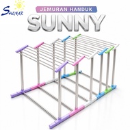 Portable Towel Drying Rack Multipurpose Drying Rack Made of Sturdy Plastic and Iron, Size 75 x 26 x 