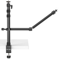 LS11 Camera Mount Desk Stand with Auxiliary Holding Arm, Flexible Overhead Camera Mount, Webcam Tabl