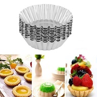 100pcs Aluminium Acuan Tart Shell Tart Mould Egg Tart Kuih Tart Fruit Tart Cheese Tart 3.5cm 4.5cm 5