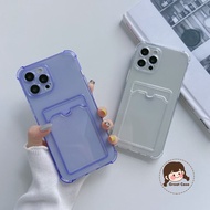 New Transparent Card Holder Phone Case For Samsung Galaxy S24 S21 Plus Ultra FE S24+ S21+ A04 M13 A0
