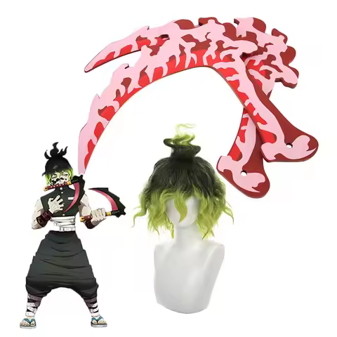 Gyutaro Shabana Cosplay Props Weapons Tattoo Stickers Daki Brother Anime Kimetsu No Yaiba Halloween 