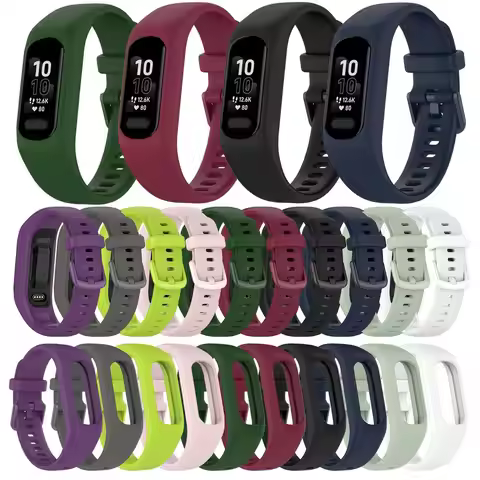 Silicone Sports Straps For Garmin Vivosmart 5 Smart Bands Watch Accessories Replacement Strap Metal 