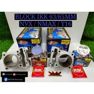 IKK BLOCK YAMAHA NMAX 155  NVX155  Y16ZR R15 63MM 65MM SLIP STANDART SLIP + 3MM BLOCK FORGED PISTON 